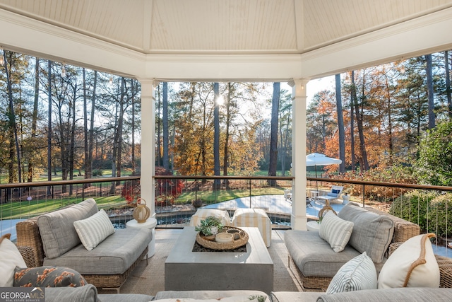 view of sunroom