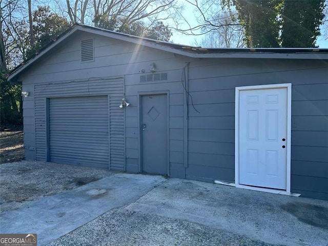 view of garage