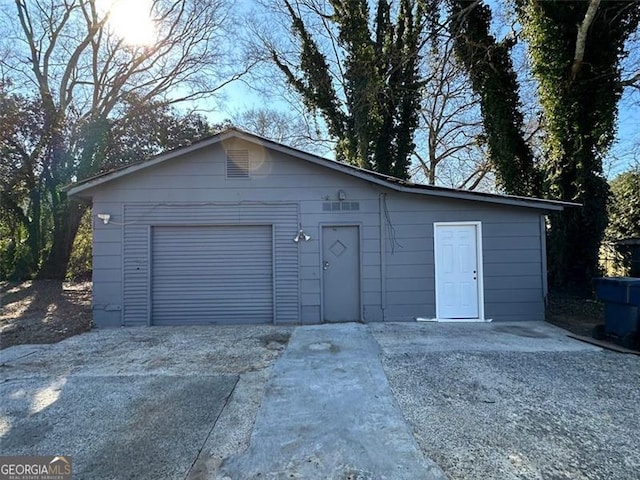 view of garage