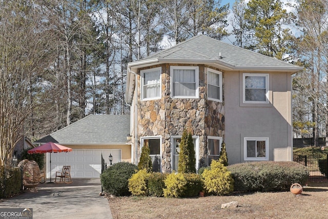 view of property with a garage