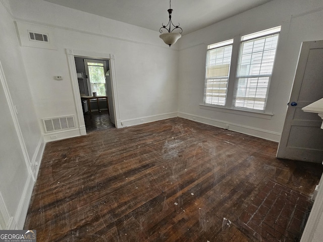 view of unfurnished dining area