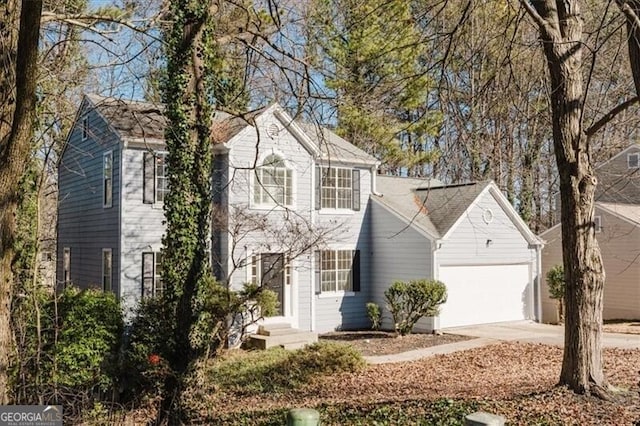 view of front of property featuring a garage