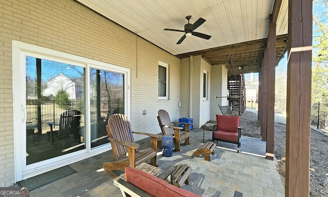 view of patio / terrace with ceiling fan