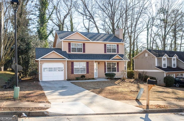 front of property featuring a garage