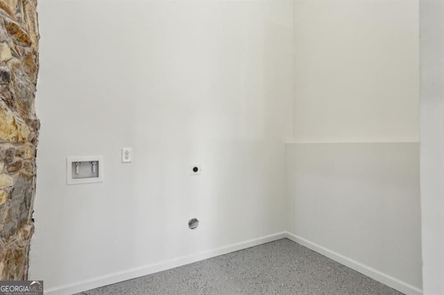 laundry area featuring electric dryer hookup and hookup for a washing machine