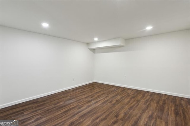 interior space featuring dark hardwood / wood-style floors