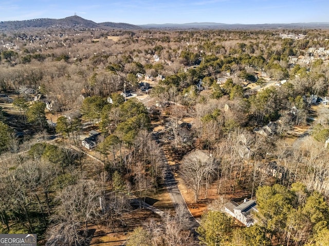 bird's eye view featuring a mountain view