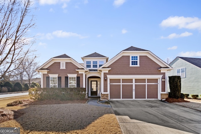 view of front of home with a garage