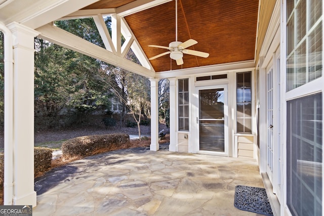 view of patio / terrace with ceiling fan