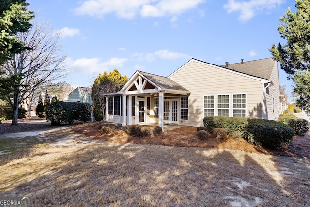 view of front of house with french doors