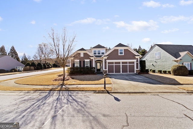 view of front of property featuring a garage