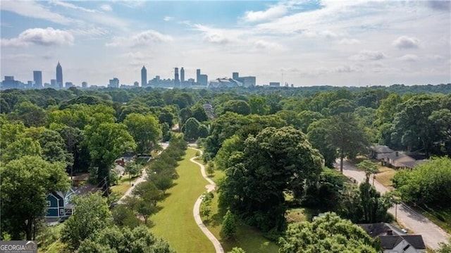 bird's eye view featuring a city view