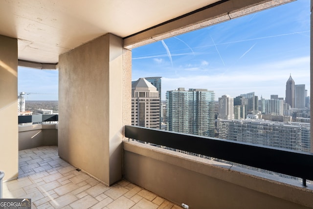 balcony featuring a view of city