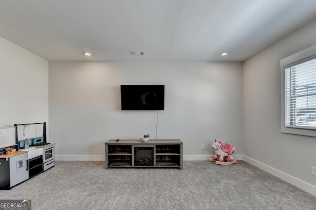 interior space featuring carpet floors