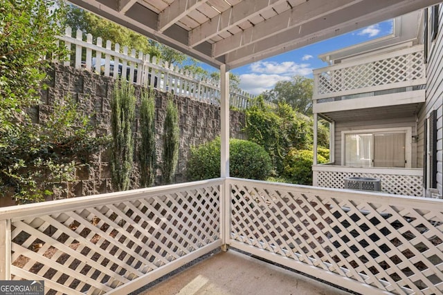 balcony with central AC