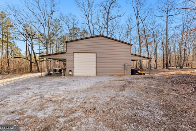 view of garage