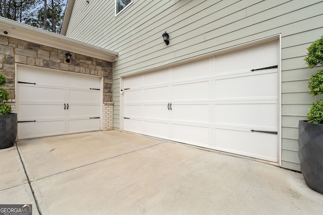 view of garage