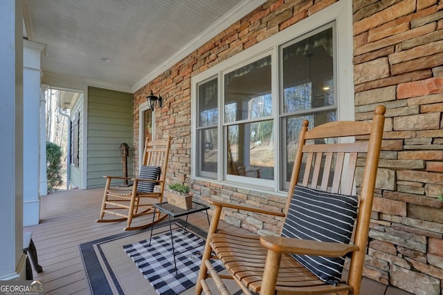 wooden deck with a porch