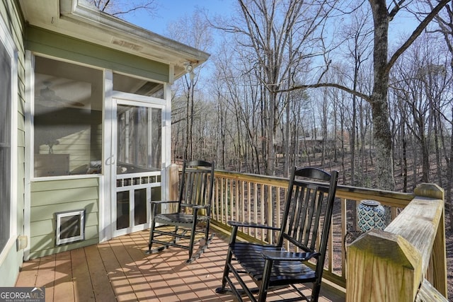 view of wooden deck