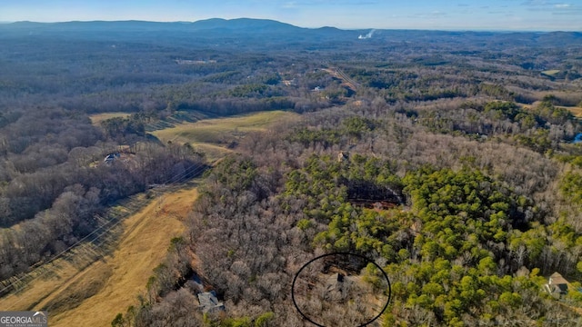 aerial view with a mountain view