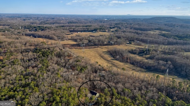 birds eye view of property featuring a mountain view