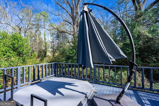 view of patio featuring a deck