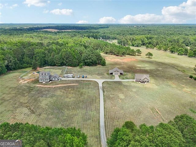 drone / aerial view with a rural view