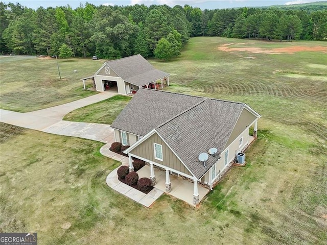 aerial view with a rural view