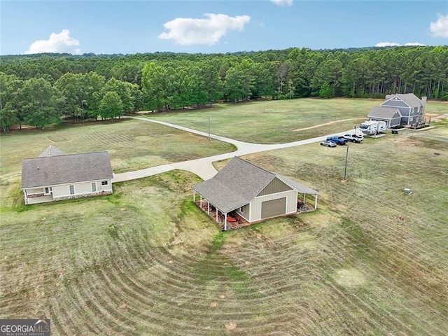 drone / aerial view featuring a rural view