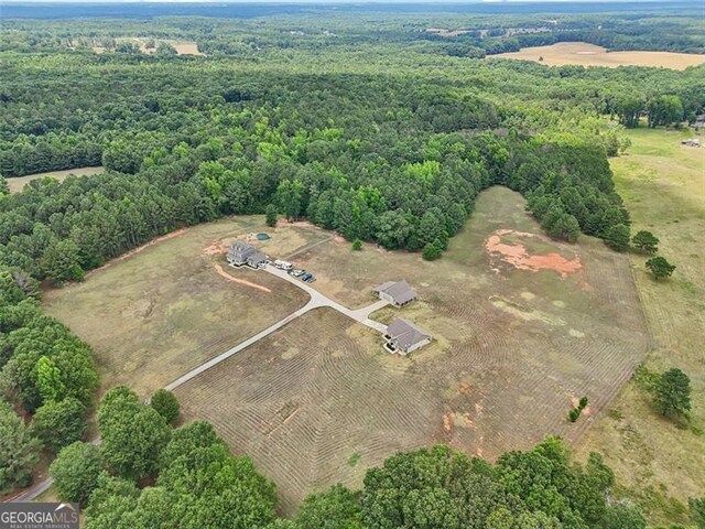 aerial view with a rural view