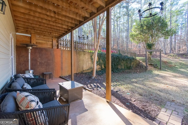 view of patio / terrace featuring an outdoor hangout area