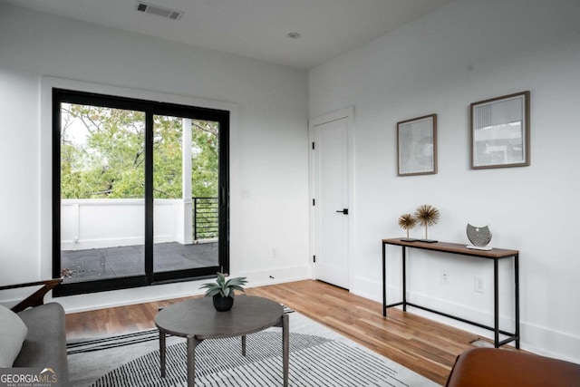 interior space featuring wood-type flooring