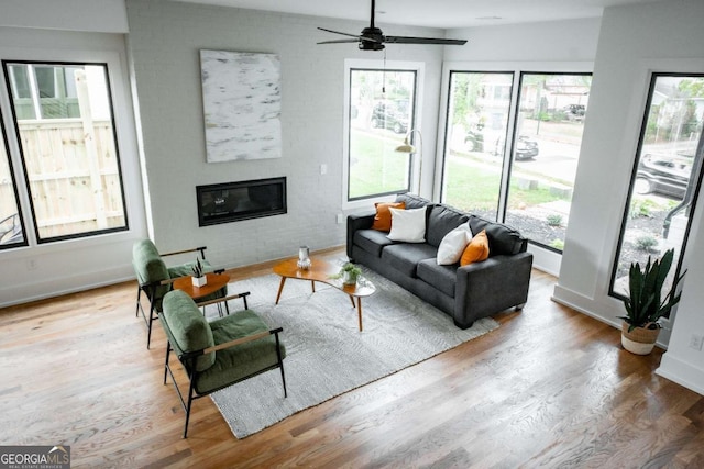 living room featuring light hardwood / wood-style floors