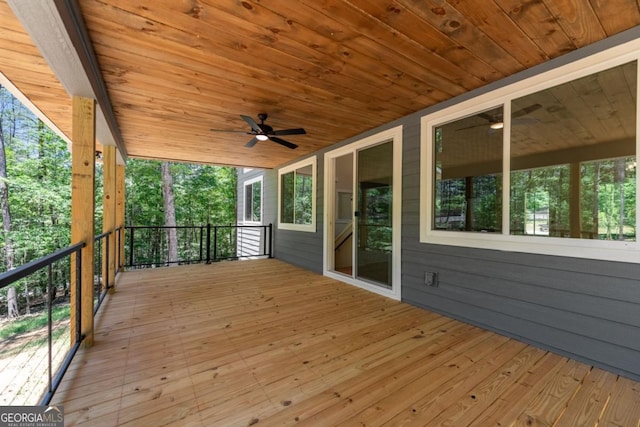 deck with ceiling fan