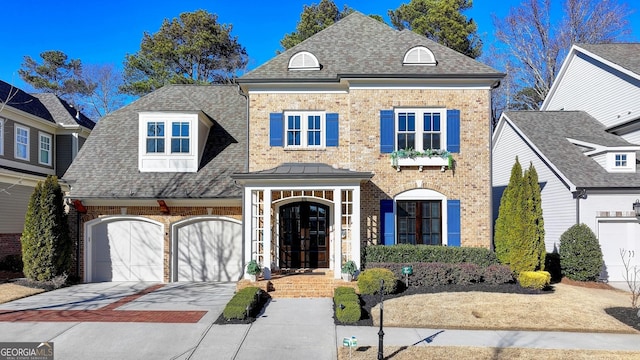 view of front of property featuring a garage