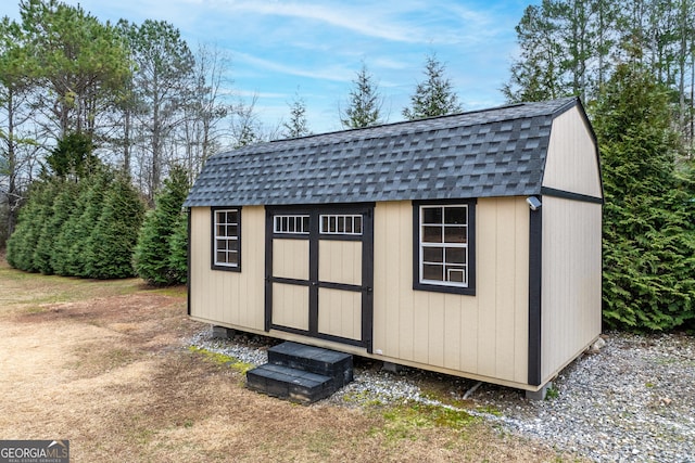 view of shed