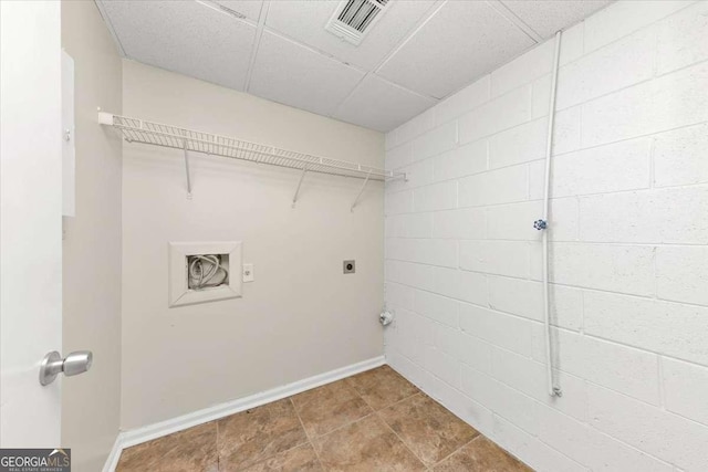 laundry area featuring hookup for a washing machine and electric dryer hookup