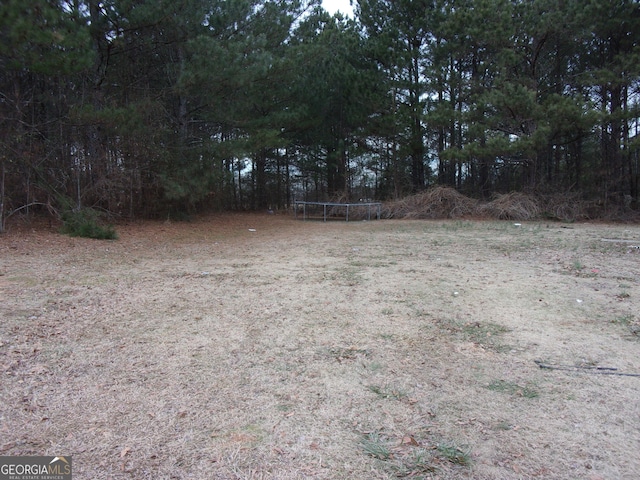 view of yard featuring a trampoline