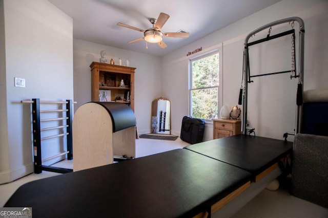 105 Fuller Dr, Carrollton, GA 30117 - home office with ceiling fan and baseboards