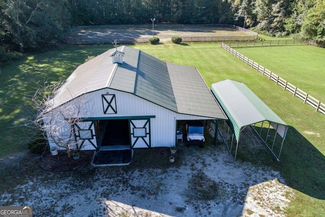 bird's eye view featuring a rural view