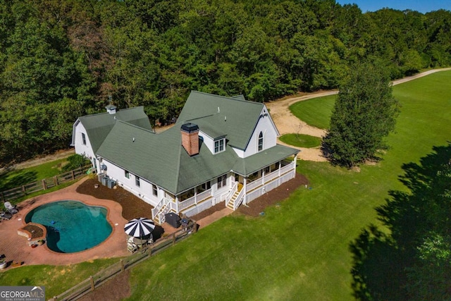 105 Fuller Dr, Carrollton, GA 30117 - drone / aerial view featuring a forest view