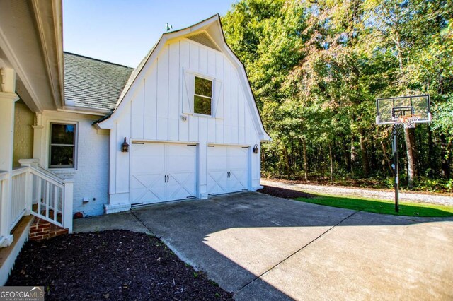 view of garage