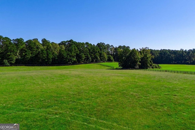 view of property's community featuring a rural view and a yard