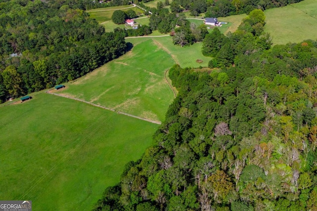 drone / aerial view with a rural view