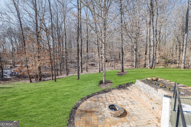 view of yard with a patio area