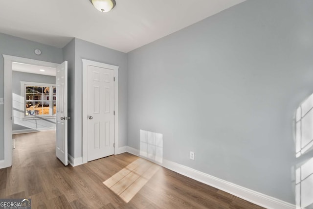 interior space featuring wood-type flooring