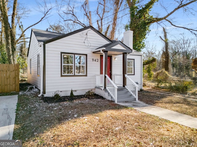 view of bungalow