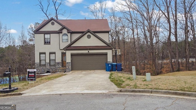 view of property featuring a garage