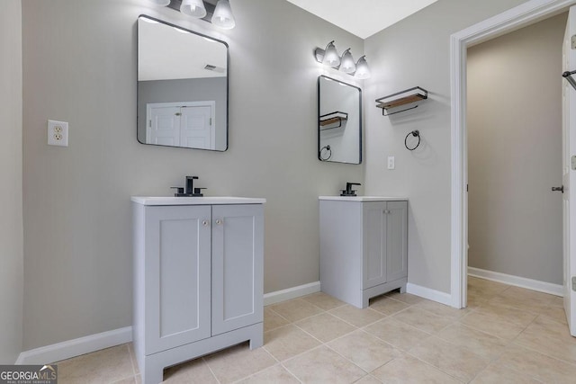 bathroom featuring tile patterned floors and vanity