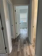 hall featuring dark hardwood / wood-style flooring